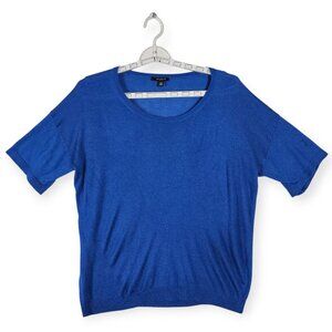 Ann Taylor Vibrant Blue Cashmere Blend Short Sleeve Knit Sweater Women's Size XS